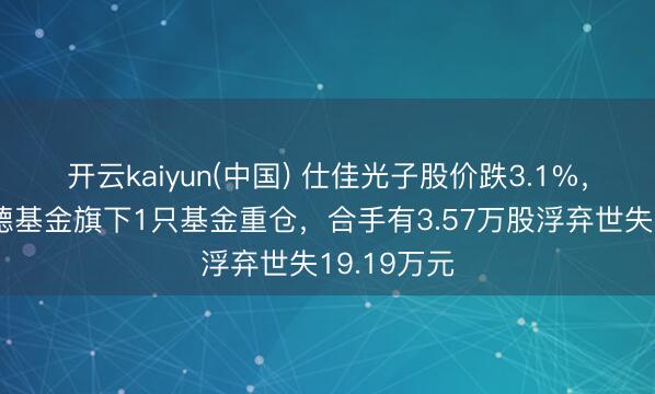 开云kaiyun(中国) 仕佳光子股价跌3.1%，交银施罗德基金旗下1只基金重仓，合手有3.57万股浮弃世失19.19万元