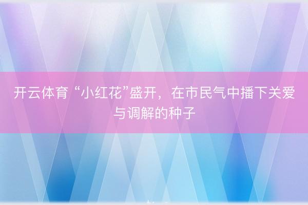 开云体育 “小红花”盛开，在市民气中播下关爱与调解的种子