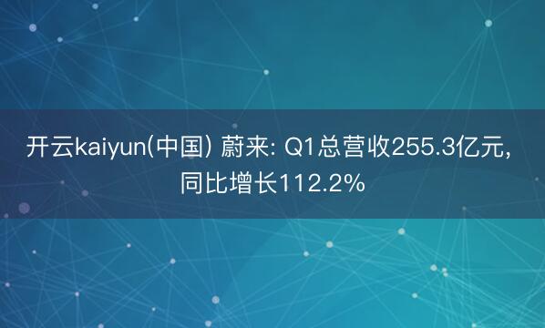 开云kaiyun(中国) 蔚来: Q1总营收255.3亿元， 同比增长112.2%