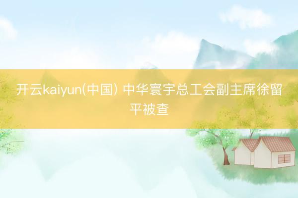 开云kaiyun(中国) 中华寰宇总工会副主席徐留平被查