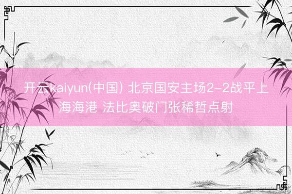 开云kaiyun(中国) 北京国安主场2-2战平上海海港 法比奥破门张稀哲点射