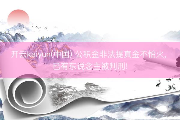 开云kaiyun(中国) 公积金非法提真金不怕火， 已有东说念主被判刑!
