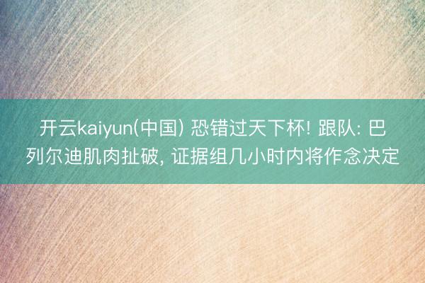 开云kaiyun(中国) 恐错过天下杯! 跟队: 巴列尔迪肌肉扯破， 证据组几小时内将作念决定
