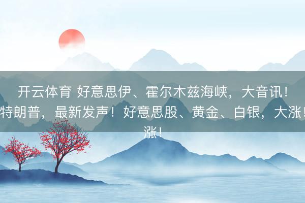 开云体育 好意思伊、霍尔木兹海峡，大音讯！特朗普，最新发声！好意思股、黄金、白银，大涨！