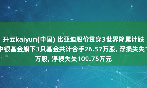 开云kaiyun(中国) 比亚迪股价贯穿3世界降累计跌幅4.51%, 中银基金旗下3只基金共计合手26.57万股, 浮损失失109.75万元